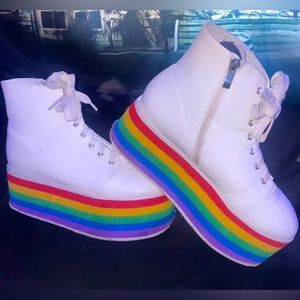Rainbow Rebellion Platform Sneakers
